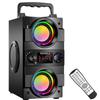 TOPROAD 40W(60W Peak) Portable Bluetooth Speakers with Subwoofer Wireless Stereo Rich Bass Boombox with LED Lights