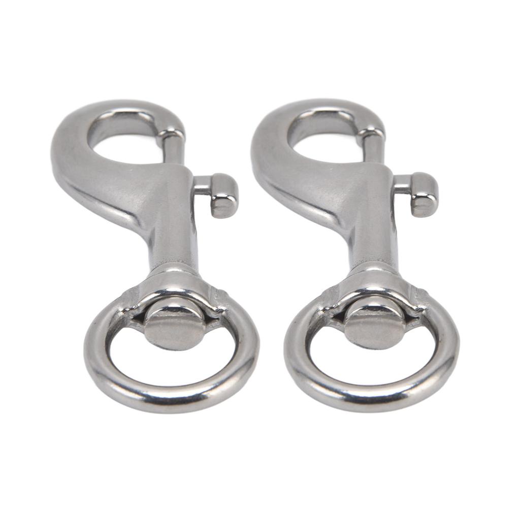 2Pcs Rotating Snap Hook Eye Bolt 316 Stainless Steel Marine Grade Single Ended Diving Clip 87mm
