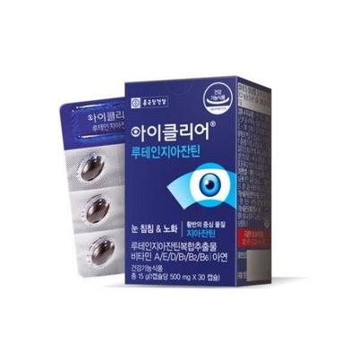 Seoheung Chong Kun Dang Health iClear Лютеин Зеаксантин 500 мг x 30 капсул, 30 таблеток, 1 единица