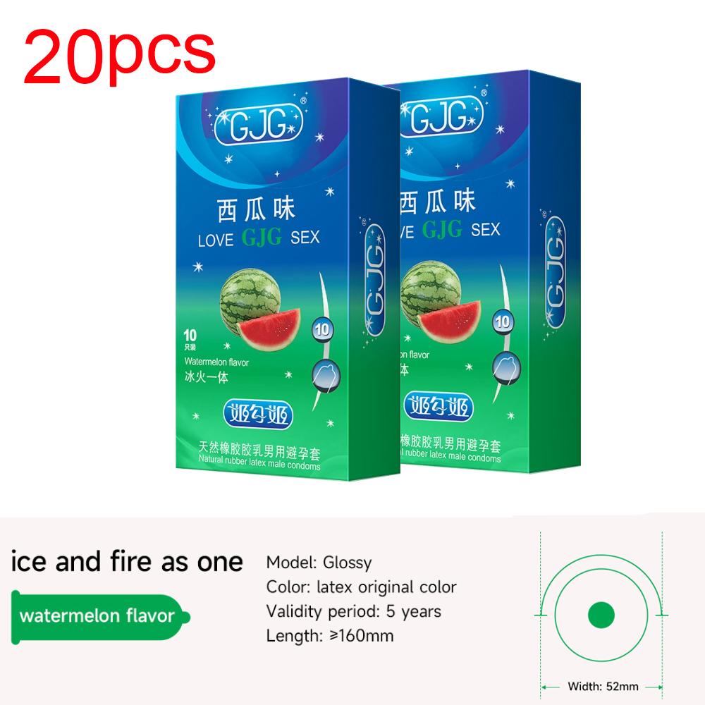 Ультратонкий презерватив-смазка Арбузный натуральный латексный презерватив 52 мм с ароматизированной нитью Безопасный секс Секс-продукт для мужчин