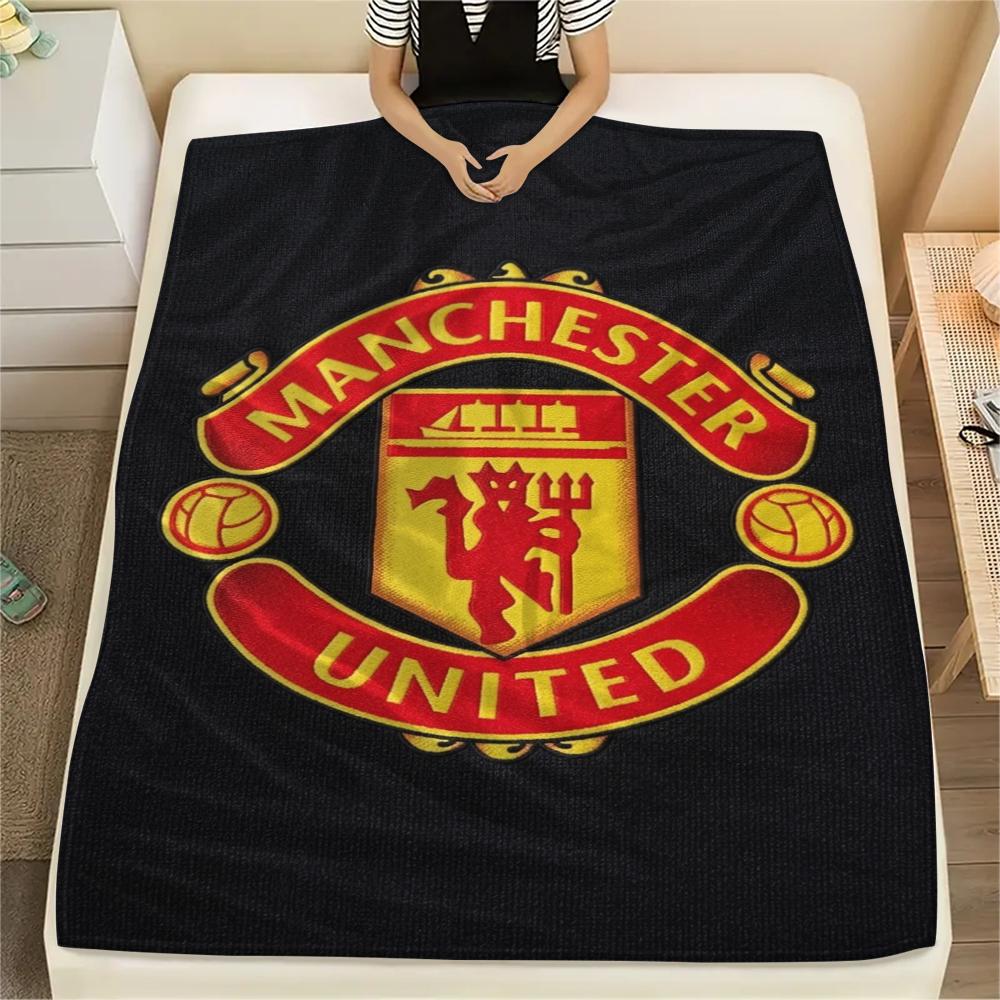 1PC Manchester Unitedaa Print Flannel Blanket, High quality Comfortable for All Seasons, Home Decor, Warmth and Comfort, Perfect for Christmas Gifts