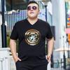 Fat Man's Plus Size Plus Size Short-sleeved V-neck T-shirt Fat Man's Half-sleeved Casual Cotton T-shirt Top 200 Yards