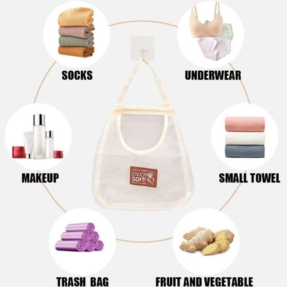 Овощное нижнее белье носки мелочи сумка для хранения полая расширенная ручка подвесная сетка органайзер многоразовая большая вместимость