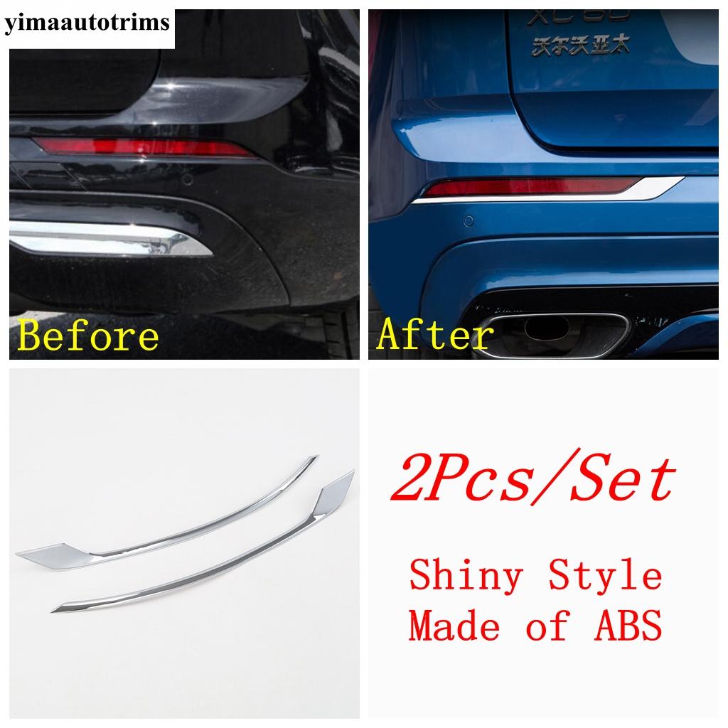 For VOLVO XC60 2018 - 2024 Car Rear Fog Lights Lamps Eyelid Eyebrow Strip Decoration Cover Trim ABS Chrome Accessories Exterior