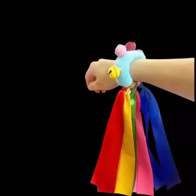 1 шт., цветные ленты, кисточки, ремешок на запястье, колокольчики для соревнований, спортивных встреч, принадлежности для поддержки, шумелки, вечеринки, танцы, декор для рук