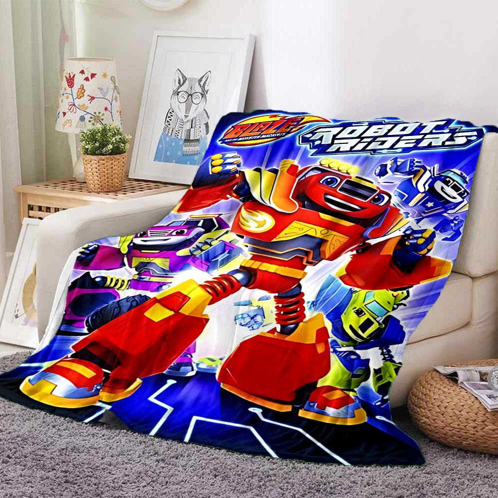 1Pc Robotic Heroes Adventure Flannel Blanket, Soft And Comfortable, Casual Warm, Camping Travel, Christmas, Halloween Xmas Gift En112