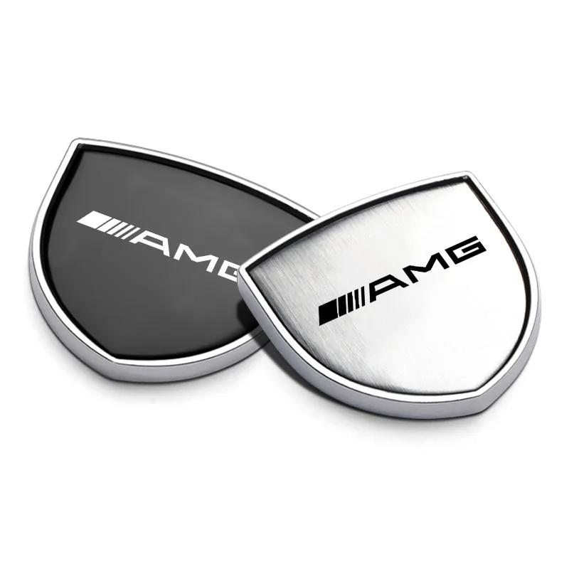 AABIE1 1Pc Metal Auto Door Shield Emblem Car Body Badge Sticker Caps For Mercedes Benz AMG W205 W218 W177 V177 W176 W169 A B C E Class