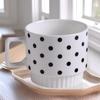 Nordic Simple Black and White Hepburn Style Ceramic Stacked Cup Polka Dot Mug Office Water Cup Couple Cup High Appearance