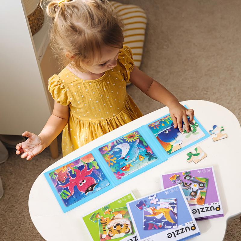 100pcs Wooden Puzzle Toys for Children Montessori Toy Space Jigsaw Puzzle Early Education Logical Thinking Training Puzzle Game