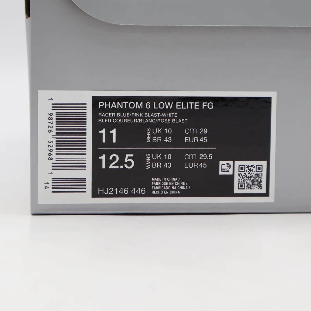 HJ2146-446 Nike Phantom 6 Low Elite Racer Blue White Pink Blast (Men's)