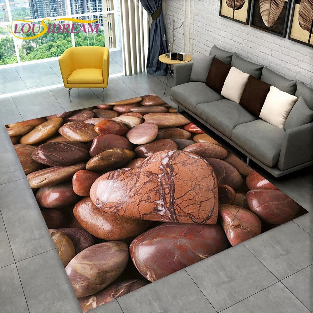 3D каменный след, пляжная галька, ковер, ковер для дома, гостиной, спальни, дивана, коврик для кухни, декор, нескользящий напольный коврик