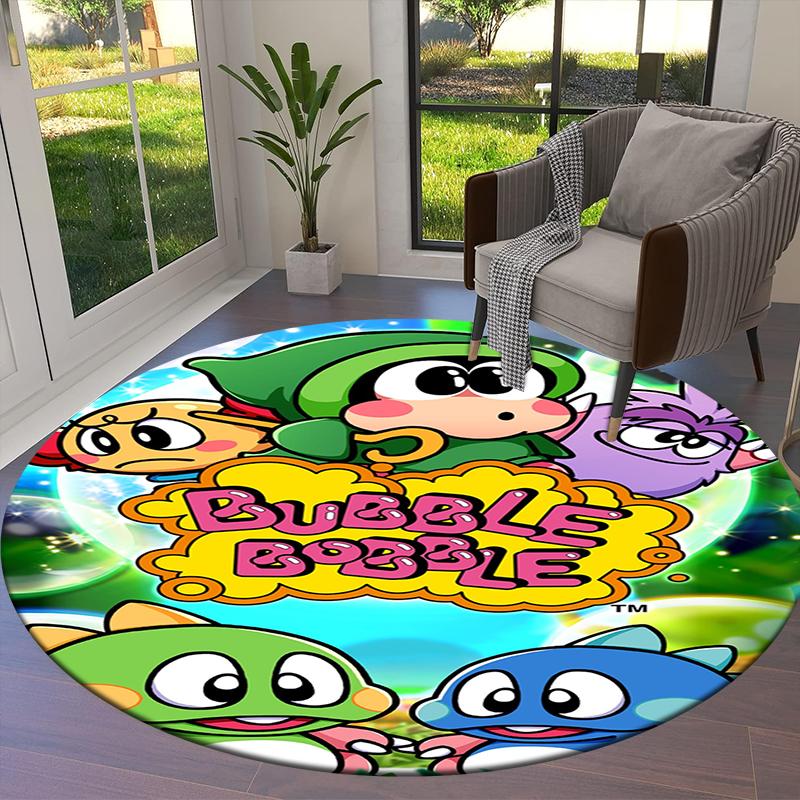 Bubble Bobble Round Area Rug,Carpet Rug for Living Room Bedroom Sofa Playroom Decor,Non-slip Floor Mat41