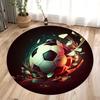Ball Soccer Round Carpet Living Room Circle Floor Mat Non Slip Bedroom Bathroom Doormat Washable Home Hallway Area Decor Rug