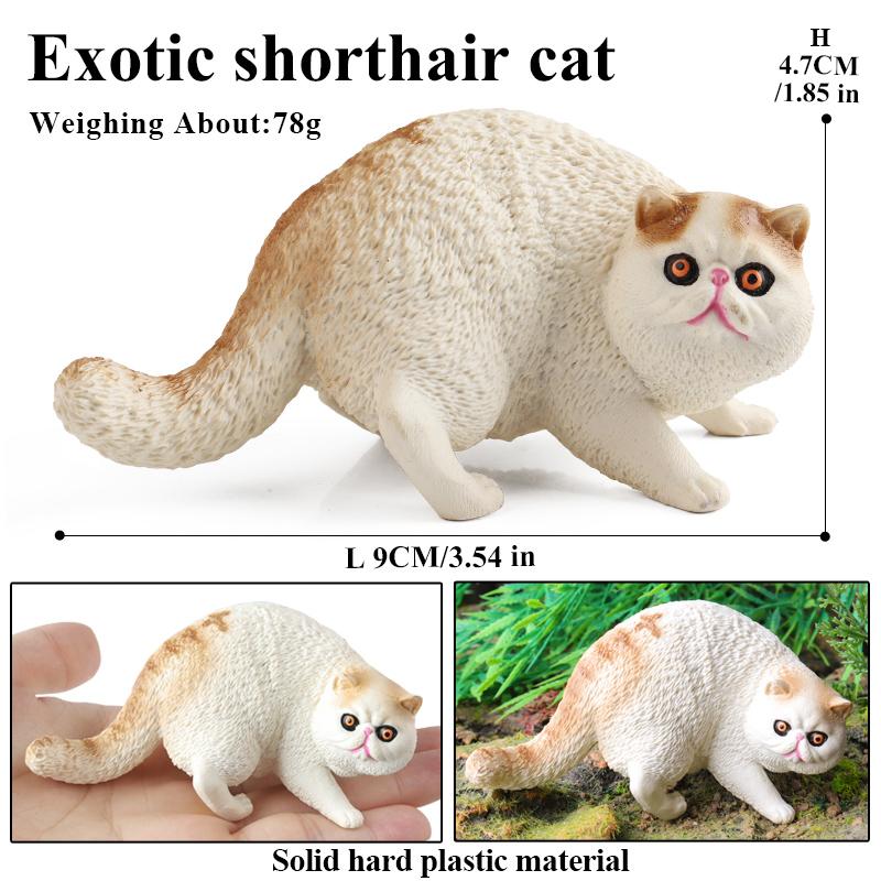Oenux Cat Model Siamese Devon Rex Sphynx Ragdoll Persian Action Figure Cat Kitty Bobtails Figurine Cute Decoration Kids Toy Gift