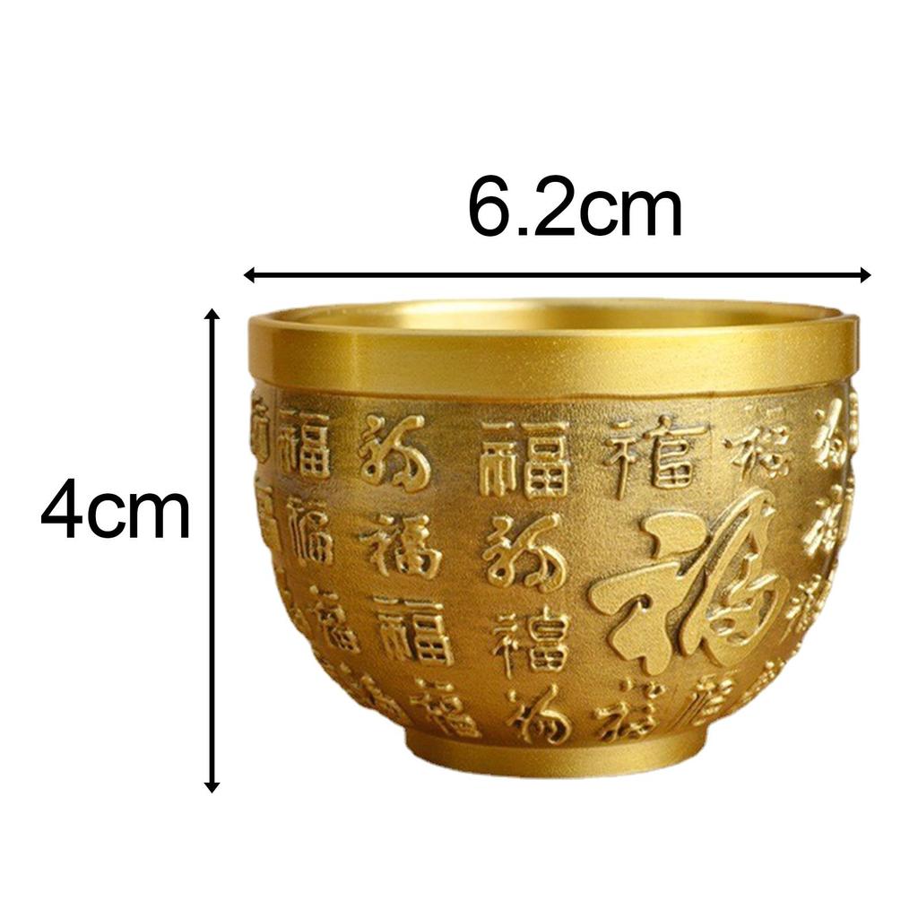 Brass Feng Shui Bowl Wealth Chinese Traditional Lucky Cornucopia Statue Sculpture Lucky Figurine Folk Treasure Bowl for