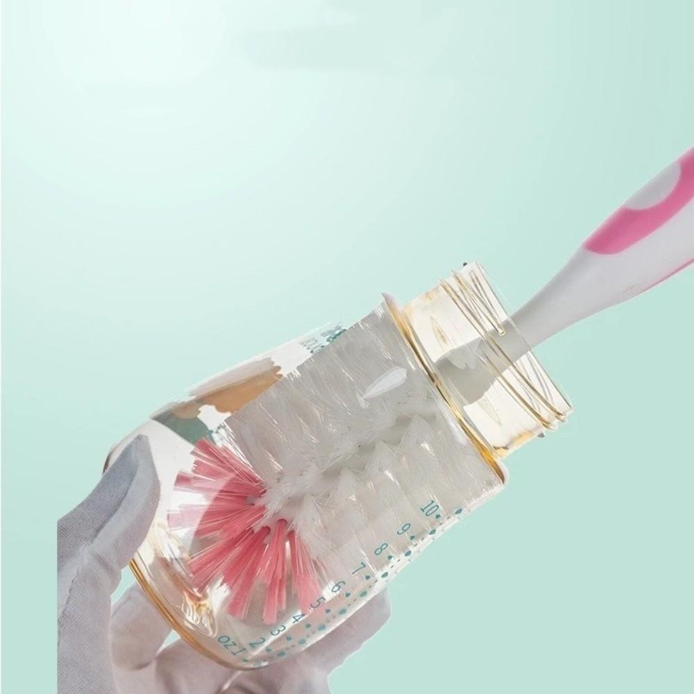 Long Handled Thermos Cup Cleaning Brush 2 in 1 Pacifier Brush New Rotating Cup Brush Baby Bottle