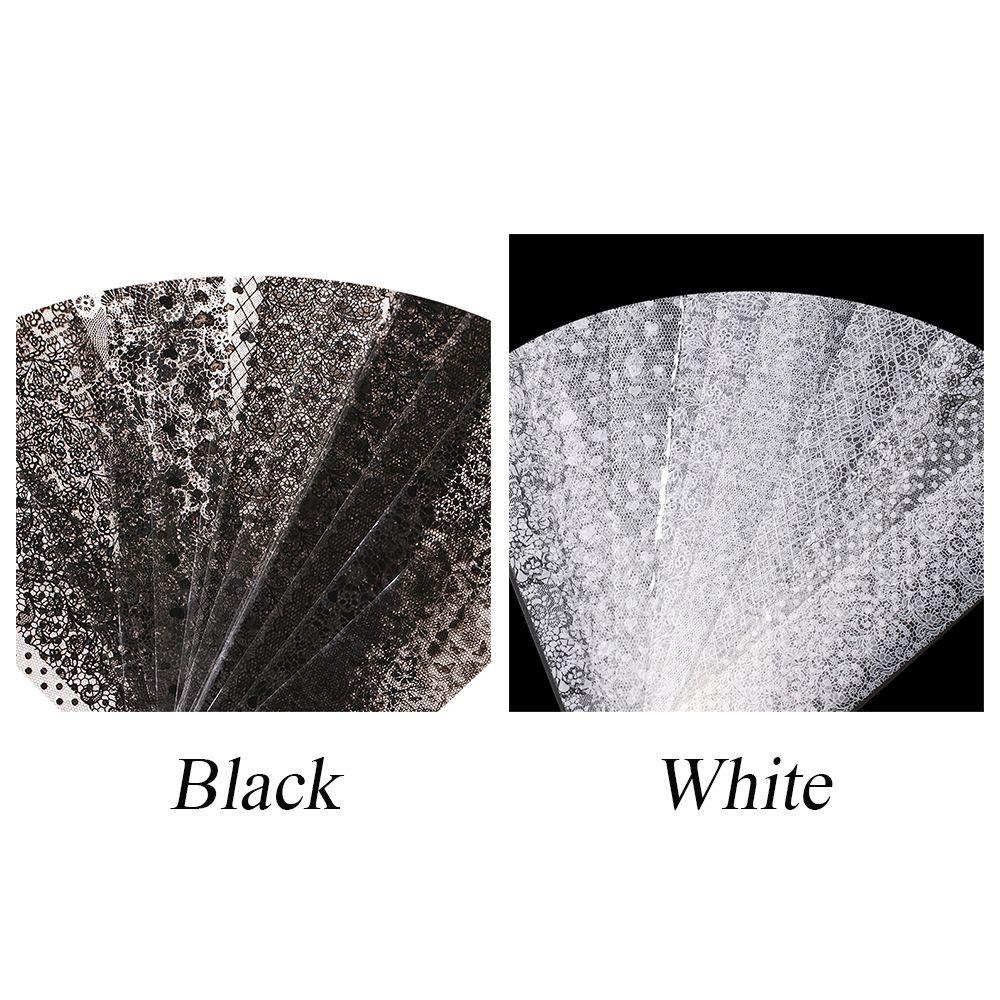 Красота Ногтей Фольгированная Наклейка Звездное Небо Переводная Бумага Набор Фольги для Ногтей Черный Белый Кружевной Стикер для Нейл-Арта