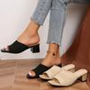 2024 Женские летние удобные повседневные сандалии без застежек на открытом воздухе Женские модные трендовые босоножки с открытым носком и мягким высоким каблуком Обувь для женщин