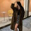 Xiaomi Mink Double-breasted Coat Mink Fleece Cotton Thickened Medium and Long Fluffy Blazer Women's Versatile Outside