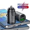 ISGTDRM 100 Вт мини-автомобильное зарядное устройство быстрая зарядка для iPhone QC3.0 PD USB Type C автомобильное зарядное устройство для мобильного телефона для Xiaomi Samsung Huawei