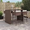 VidaXL Garden Bar Set with Cushions 5 Pcs Brown Poly Rattan, Bar Table Set, Bar Table and Chair, 3200666