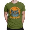 Vampurr Funny Halloween Black Cat Men T Shirts Novelty Tees Short Sleeve Round Collar T-Shirts Pure Cotton Party Clothes