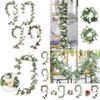 Lush 1.95m Artificial Eucalyptus With Rose Vine Perfect For Event And Home Decorations