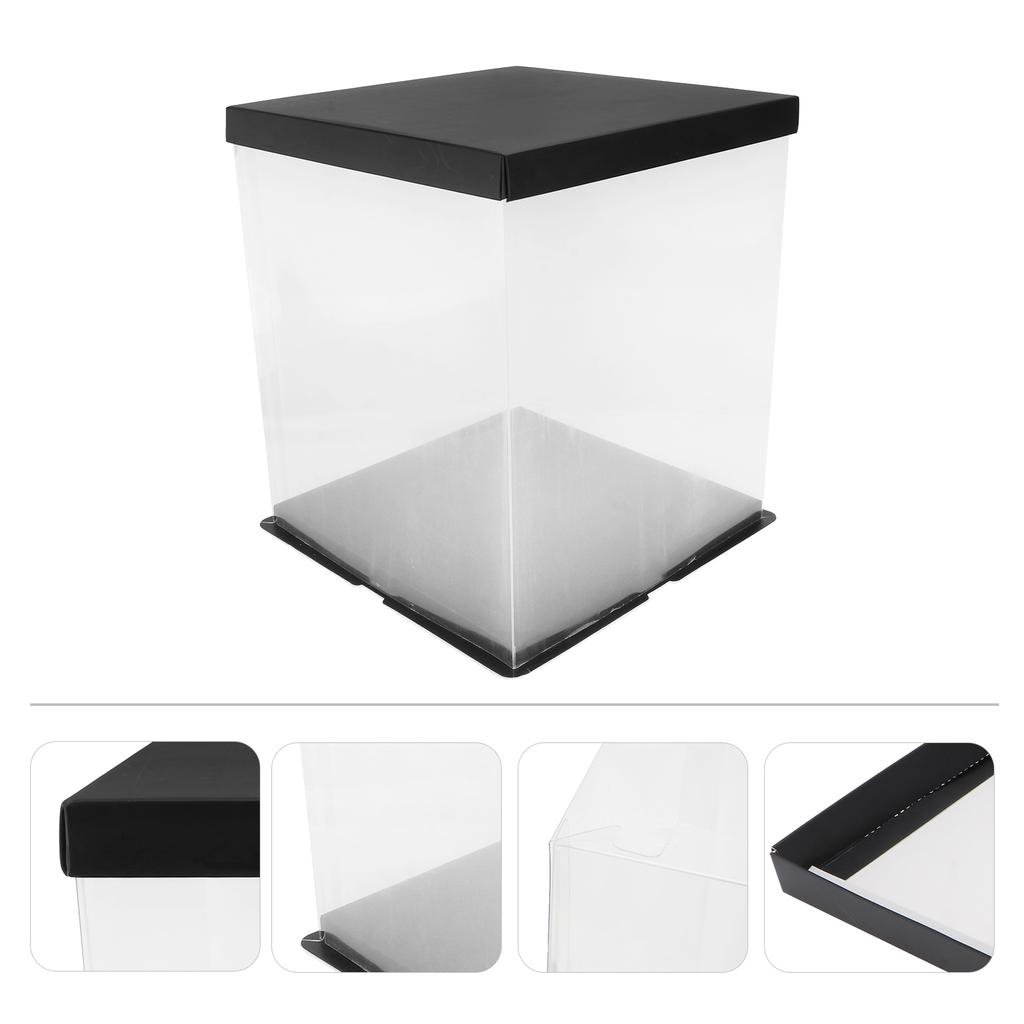 Прозрачная коробка для торта, упаковка для еды на день рождения, квадратный контейнер для хранения, композитная бумага для выпечки