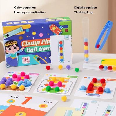 Цветной плюшевый мяч, игра на сопоставление, обучающая игрушка для счета, сортировочные игры для детей старше 3 лет, дошкольное обучение мелкой моторике