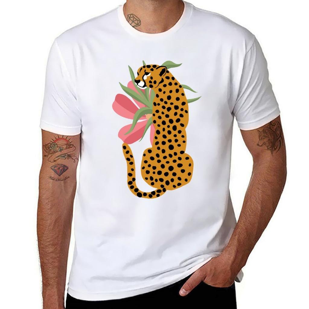 Simple cheetah TShirt Basic Plain Tee for Spring and Summer