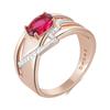 Красный Натуральный Циркон Обручальное Кольцо Невесты Мода Кристалл Цветок Розовое Золото Цвет Микс Изысканные Ежедневные Украшения Женщины