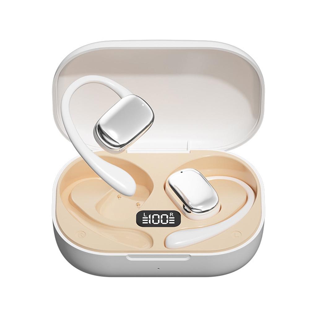 Wireless Earbuds Bones Conduction Bluetooth V5.4 Earphones with Non In Ear Hanging Type Sports Digital Display Ultra Long Battery Life Earphones
