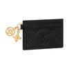 Держатель для карт с подвесками LV Черный Monogram Тисненая Кожаная Корова Empreinte Женские Кошельки M82132