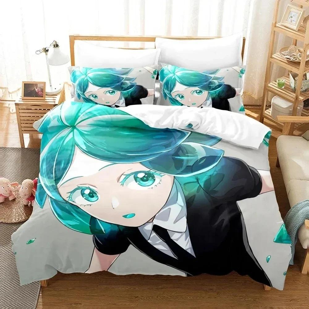3D Принт Аниме Houseki no Kuni Постельный Комплект Мальчики Девочки Полуторный Двуспальный Размер Пододеяльник Наволочка Кровать Дети Взрослые Домашний Текстиль