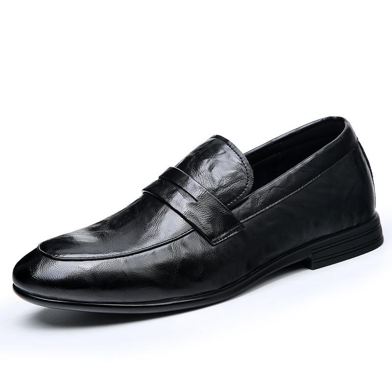 Spring High-end Men's Small Leather Shoes Versatile Casual One-pedal Leather Shoes Men's Soft Bottom Tide