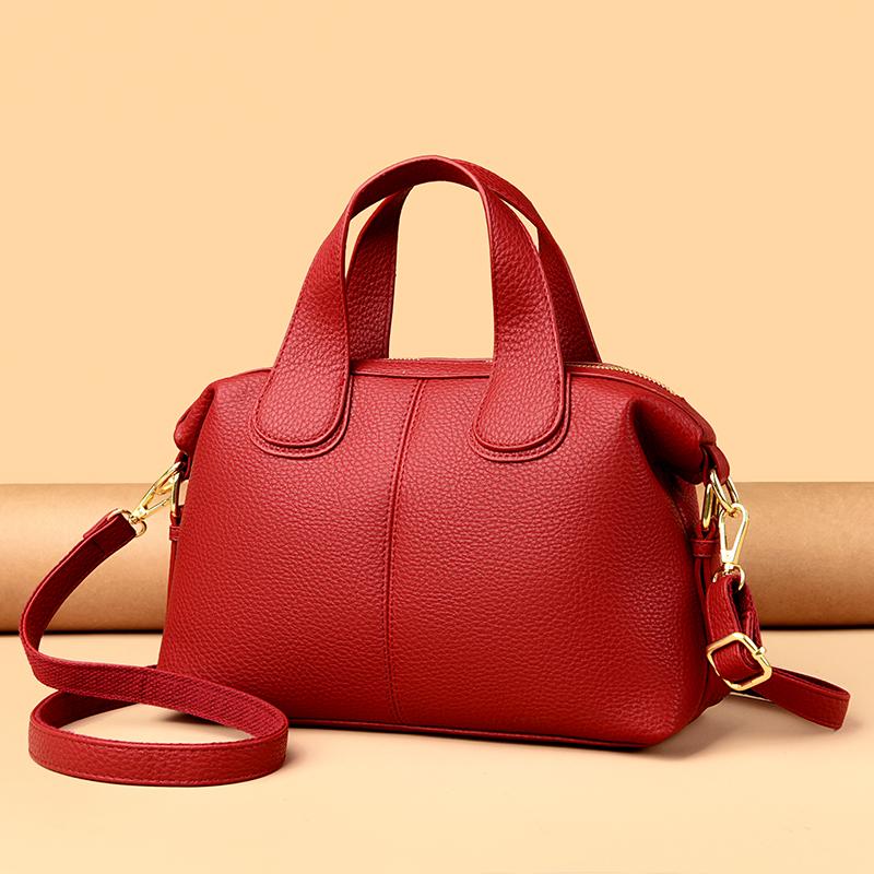 Женская сумка с большой вместимостью и темпераментом из мягкой кожи, нишевый дизайн, сумка через плечо, женская сумка-бостон для通勤