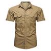 Мужские летние рубашки с коротким рукавом, новые большие размеры, военные рубашки, повседневная рабочая одежда в корейском стиле, тонкие топы
