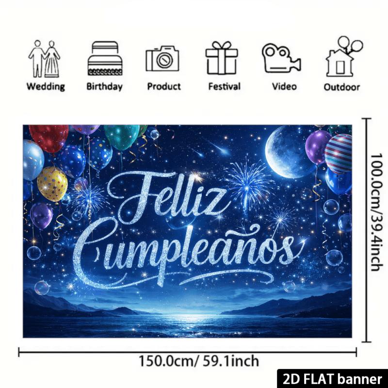 1 шт. Фейерверк Воздушный шар Feliz Cumpleanos Украшение Фон Задний фон Для Фотостудии Фотобудки Вечеринки