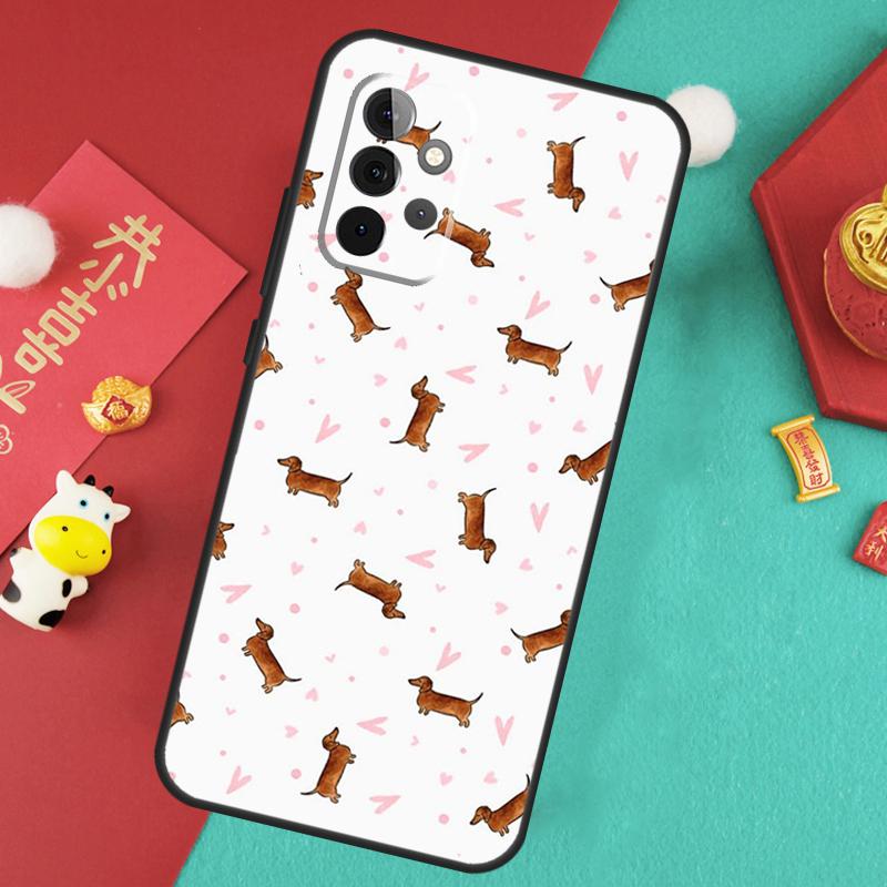 Мультяшный чехол такса сосиска для Samsung Galaxy A13 A33 A53 A15 A25 A35 A55 A54 A34 A14 A71 A51 A12 A32 A52