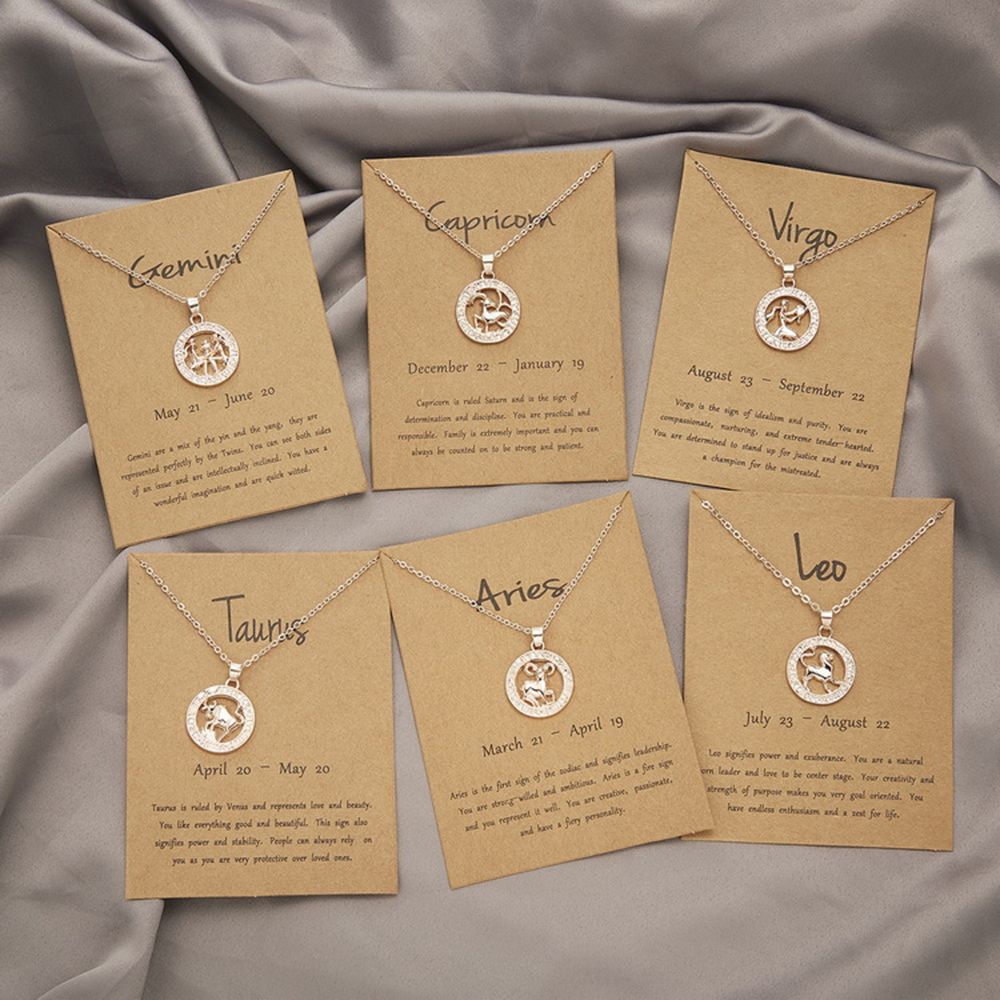 Out Aquarius Leo Scorpio Guardian Star Choker Animal Zodiac Sign 12 Constellation Pendant Necklace
