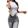Women's Slim Summer Sexy Waistless Irregular Short Sleeve T-Shirt