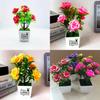 Artificial Rose Plant Decor With Plastic Construction For Home And Office Beautification