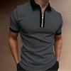 New Men's Lapel Color Short Sleeve T-shirt Men's Trend POLO Shirt Top