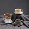Kiln Coffee Cup And Saucer Set, Retro Ceramic Cup Creative Afternoon Tea Mug, Cappuccino Latte Coffee Cup