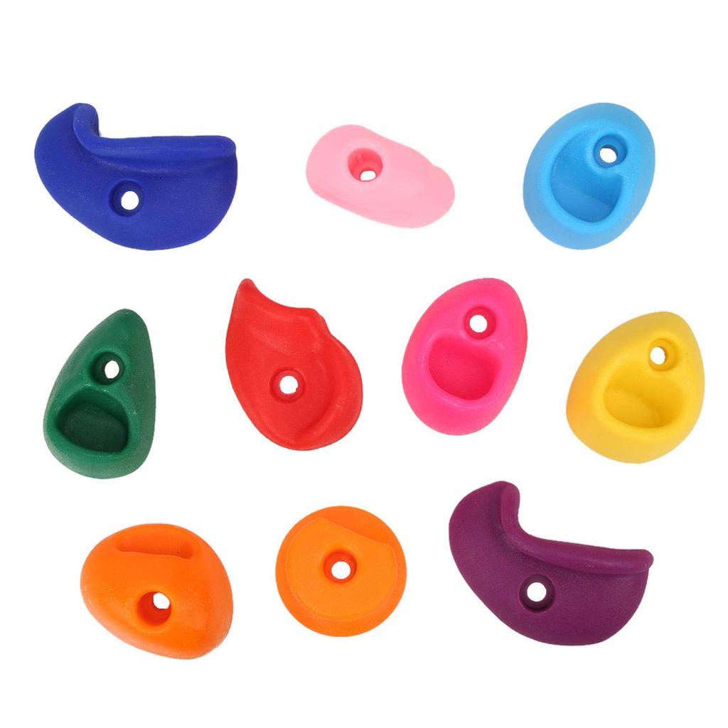 Climbing Wall Holds, Wear-Resistant Multicolored Rock Wall Grips Kit for Kids, Indoor and Outdoor Use (Small, 10 Pieces)