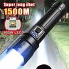 Powerful LED Flashlight Rechargeable Torch Lighting 1500M Tactical Lantern Ultra Powerful Flashlight With USB Charging