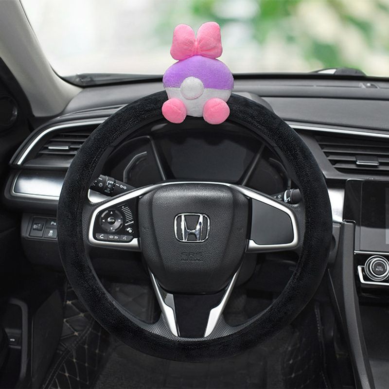 Южная Корея Осень и Зима Милый Чехол на Руль Автомобиля Короткий Плюш Женский Нейтральный Heattech Нескользящий Анти-Пот Черный Чехол на Ручку