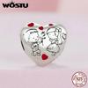 WOSTU 925 Sterling Silver Lovely Little Boy & Girl Charm Beads For Women Fit Original Charms DIY Necklae Birthday Jewelry Gift