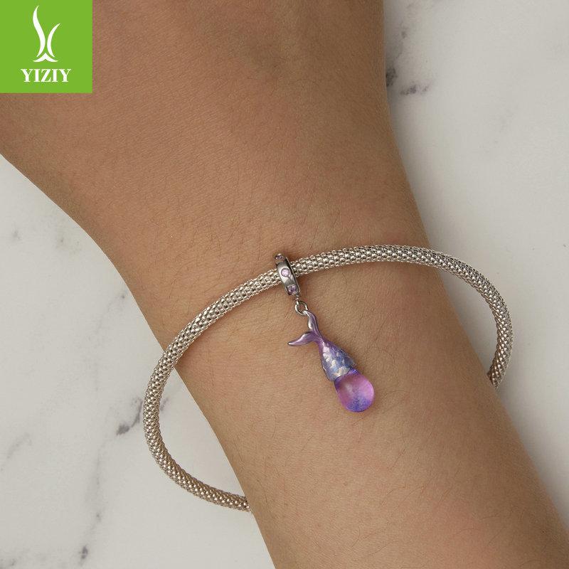 Браслет-подвеска «Пурпурный сон», «Слезы русалки», сделай сам, Нишевая фурнитура из стерлингового серебра S925 с бусинами