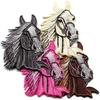4Pcs Mixed Color Horse Head Embroidered Patch Iron On/Sewing Applique Badge Clothes Patch DIY Craft Sewing Accessories